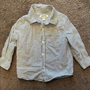 Cherokee Gray Button Down Shirt Lightweight Cotton